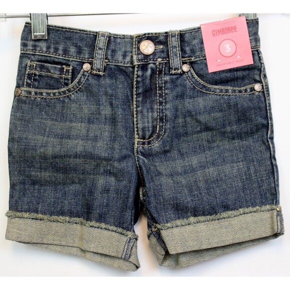 2010 Gymboree Denim Shorts sz 3 Fairy Daisies Flower Popsicle Glamour Multi-Line - Picture 1 of 3